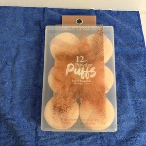 True Beauty Powder Puffs with Storage Case - Cream